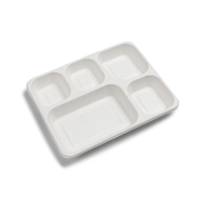 250 x 5 Compartment Biodegradable Plates 100% Natural, Compostable, Ecofriendly, Portion control ,Party Plate