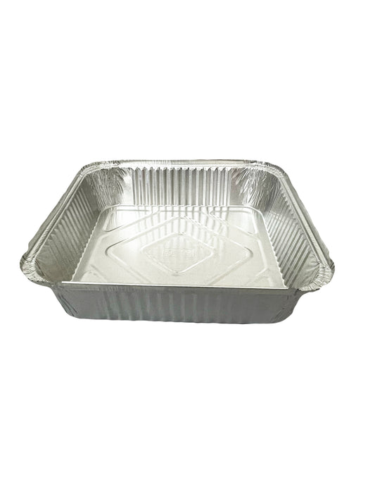 200 x Aluminium Foil Container- 9x9x2" Deep Disposable Square Tray