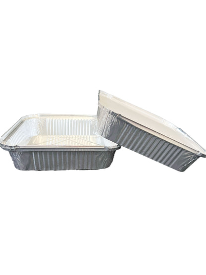 200 x Aluminium Foil Container- 9x9x2" Deep Disposable Square Tray