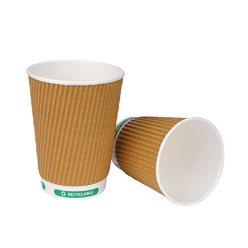 500 x Tripple Wall Kraft (Brown)Bio Cups 12oz